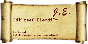 József Elemér névjegykártya